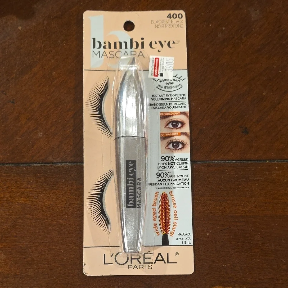 (J52) NWT L'Oreal Paris Bambi Eye Mascara in Blackest Black 400